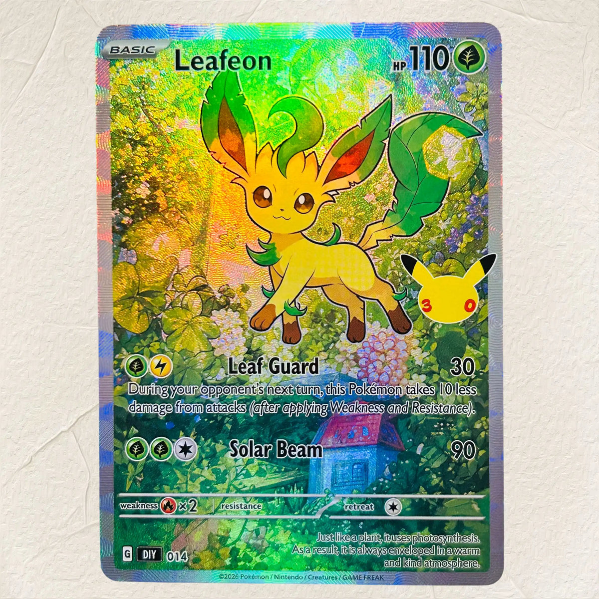 DIY Vaporeon 009 Foil Texture Cards English Version Collectible Grade Premium Anime Collection Cards