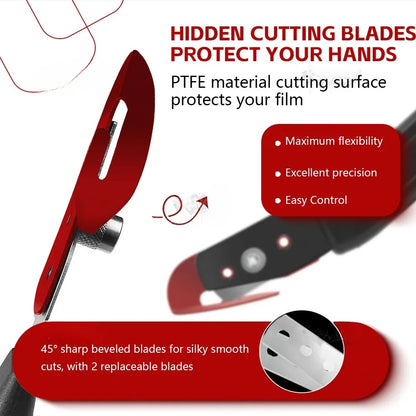 TOFAR Safety Car Vinyl Cutter Paperback Slitter Knife Wallpaper Car Wrap Stickers Carbon Film Cutting Tool Set with Metal Blades