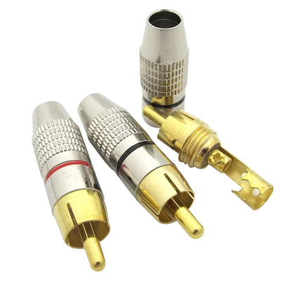 4/10Pcs RCA Connector Solder-Free Male Plug Adapter for Audio Video CCTV Camera Cable Plug