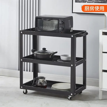 Auto Repair 3-Layer Tool Cart with Drawers Multi-Function Workshop Portable Mobile Parts Storage Cart