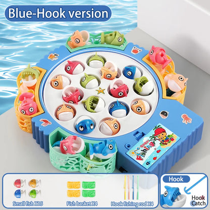 Magnetic Rotating Fishing Game Plate - Fishing Toy with Music to Develop Hand-Eye Coordination for kids Christmas Birthday Gifts