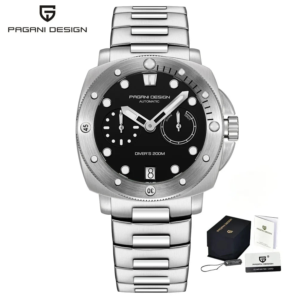 PAGANI DESIGN New 41mm Men's Automatic Mechanical Watch CAL. 2C22 Sapphire Glass Waterproof 200M Diving Reloj Hombre