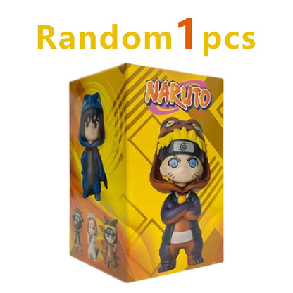 Anime 8cm Naruto 9pcs Set Random Blind Box Haruno Sakura Kakashi Sasuke Action Figure Movie Model Toy Birthday Christmas Gift