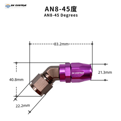 Universal Oil Pipe Female Forged Hose End Fitting Wire Braided Oil Tube Adapter Oil Radiator Fitting Aluminum Alloy AN6 AN8 AN10