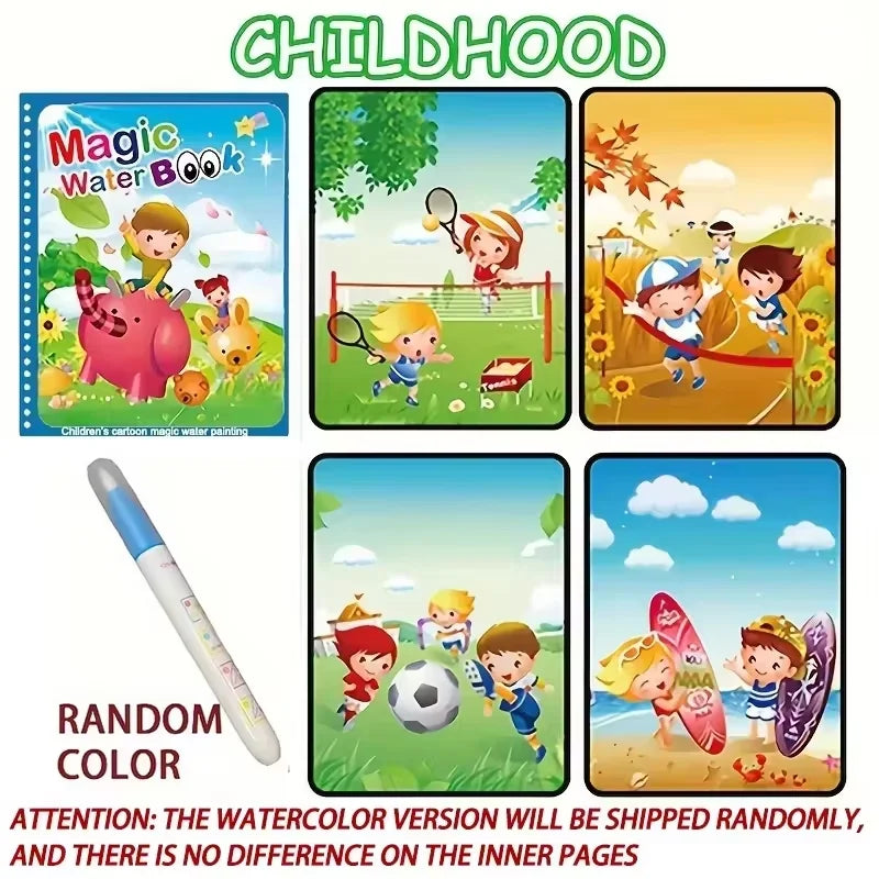 1pcs Magical Book Water Drawing Montessori Toys Reusable Coloring Book Magic Water Drawing Book Sensory Early Education Toys