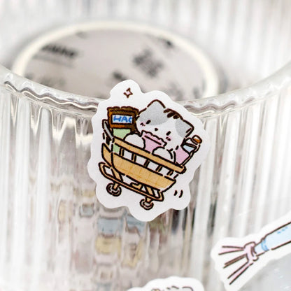 Journal GO 6.5x200cm Kitten Life Diary Tape Sticker Decorative Collage Adhesive DIY Scrapbooking Masking Tape Lovely Cat Sticker