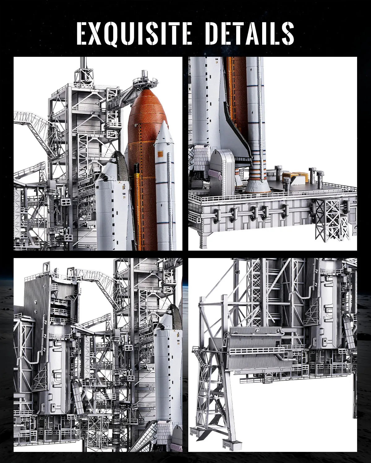 Piececool 3D Metal Model Kits LC-39 Launch Pad Metal Puzzles Space Shuttle DIY Building Model Best Gifts 314pcs Jigsaw Set