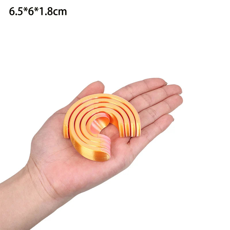 3D Printed Spiral Kinetic Fidget Toy, Infinity Moving Desk Toy, Anti-Stress Anxiety Relief Finger Spinner for Kids Adults