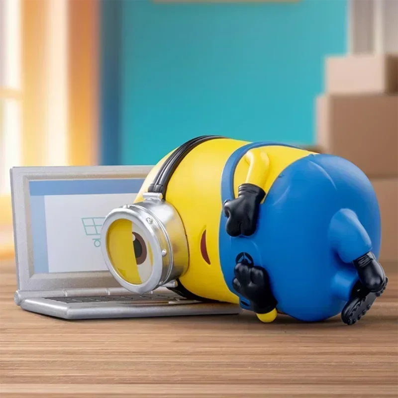 POP MART Minions Lazy Every Day Series Original Blind Box Surprise Mystery Box Cute Anime Action Figure Ornaments Figurines