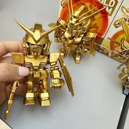 2026 Qmsv Mini Gold Team Gundam Blind Box Q Version Figure Golden Coating Hidden Style Desktop Decor Toy Gift For Gundam Fans