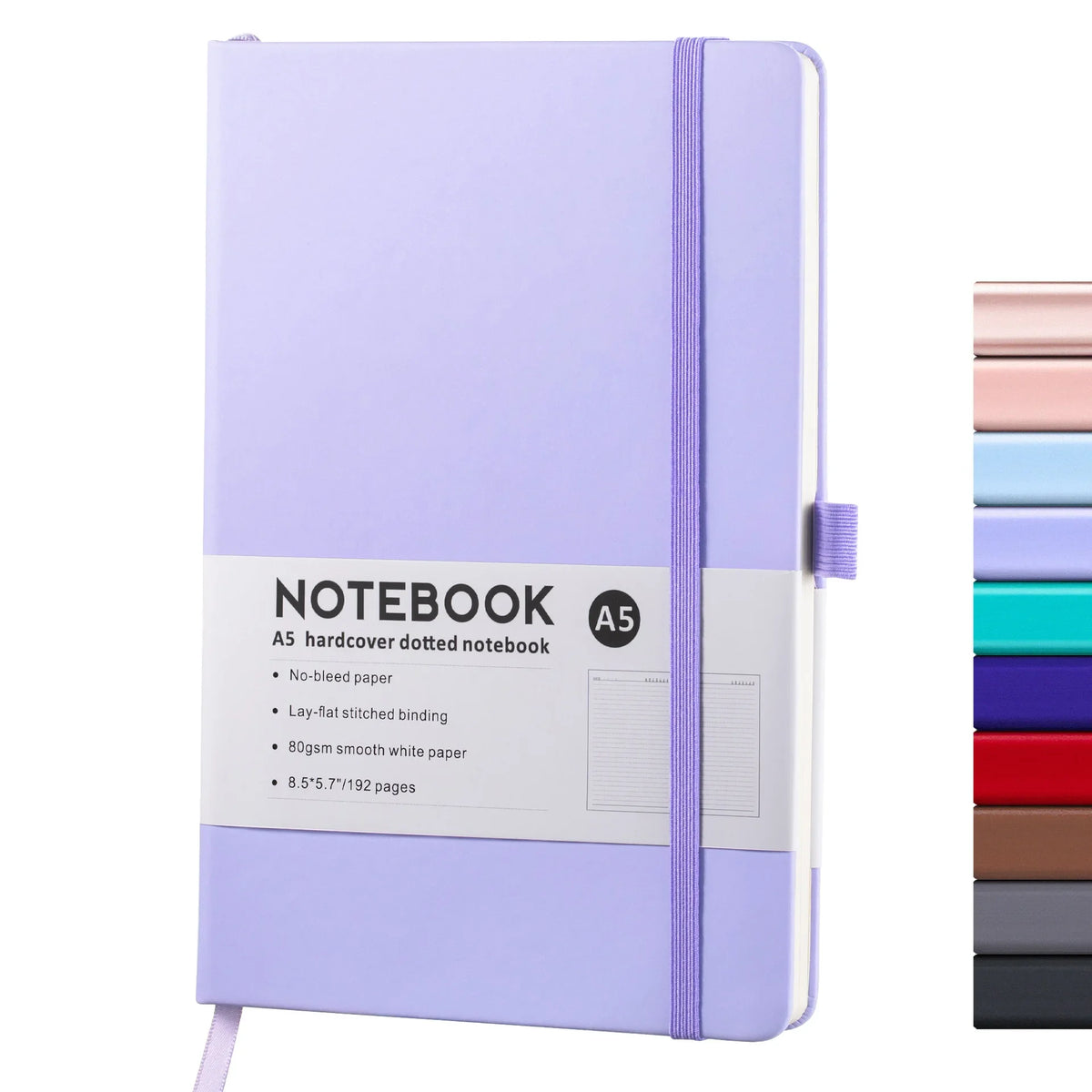 Hardcover A5/A6 Notebook with Elastic Band | PU Leather Journal Notebook for Office, School & Daily Note Taking