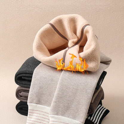 Autumn Winter Korean Style Kids Clothes 0-15Y Girl Thick Warm Leggings Striped Cuffs Fashion Girls' Nine Point Pants