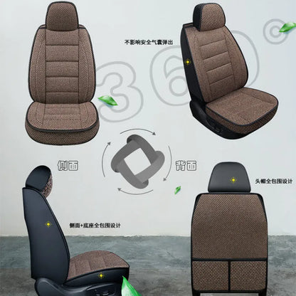 Universal Linen Car Seat Full Cover Breathable Comfortable Flax Sedan SUV Seat Cushion Car Seats Full Cover Protection