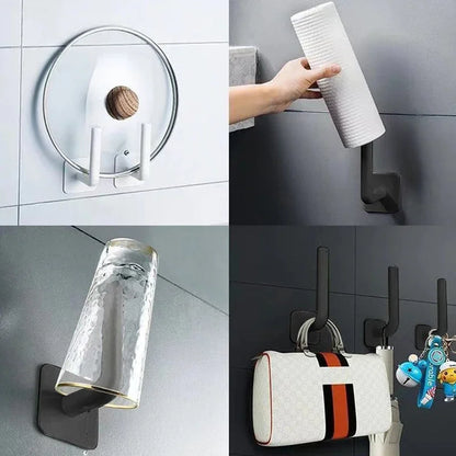 2/4/6PCS Strong Adhesive Paste Hooks No Punching Required Shelf Hat Rack Sticky Hooks for Home Organization