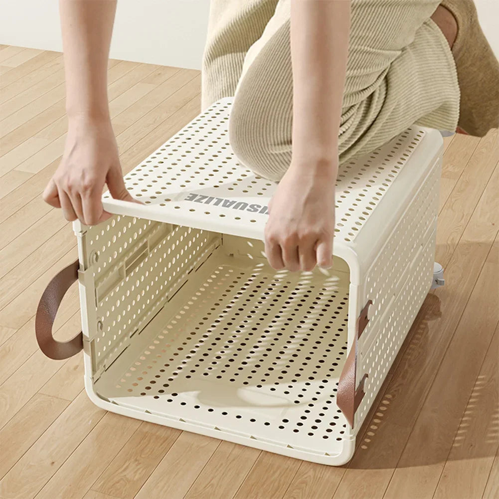 Extra Large Wheeled Folding Laundry Basket Breathable Large Capacity with Handles Suitable For Families Hotels and Dormitories