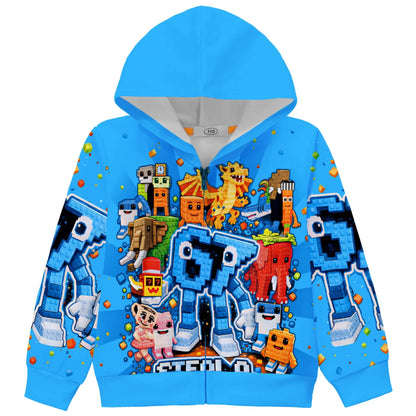 Hot Six Seven Zip Up Hoodies Children's Funny 67 Steal A BrainRot Sweatshirts Clothes Girl Boy Zipper Casual Fashion Tops