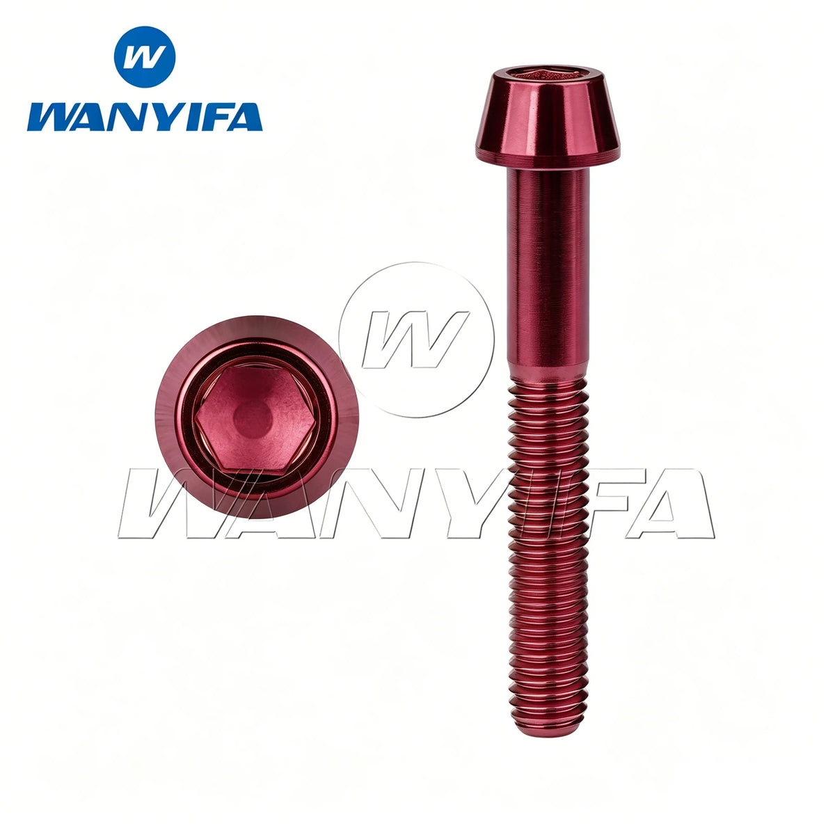 Wanyifa Titanium Bolts M8x 15 20 25 30 35 40 45 50 60 70mm Allen Key Taper Head Screw for Bicycle Motorcycle Car Ti Fastener