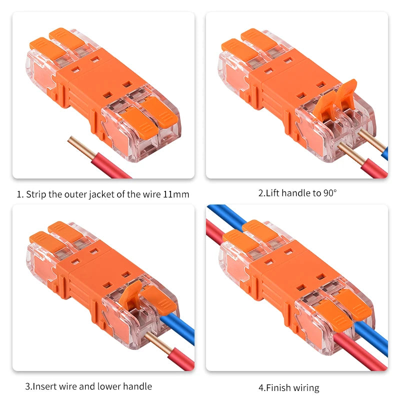 JINH CMK64 Splicing Electrical Plug Connect Disconnect Quick Lever Wiring 2/3/4P for Compact Male Female Terminals Blocks