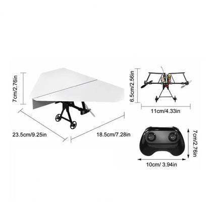 Remote Control Paper Airplane Electric Power Kit Diy Foldable Long Range Stable Flight Ultra Lightweight Plane Outdoor Toy