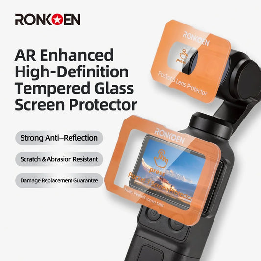 Ronkoen TK-18 Tempered Glass Screen Protector Film for DJI Osmo Pocket 4 / 3  Anti-Scratch Lens Protective Cover Accessories