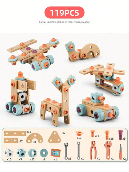Kids Tool Set Toys DIY Nut Assembly Pretend Play Repair Construction Tool Kit for Toddlers Educational Toys Boys Girls Xmas Gift