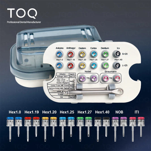 High Quality Screwdriver Tools Dental Implant Torque Wrench Ratchet 10-70NCM with Drivers & Wrench Kit