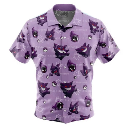 2026 Doflamingo Pattern One Piece Button Up Hawaiian Shirt Sports Dry Quickly Men's Shirt Children's Clothing Tee Top Y2k Woman