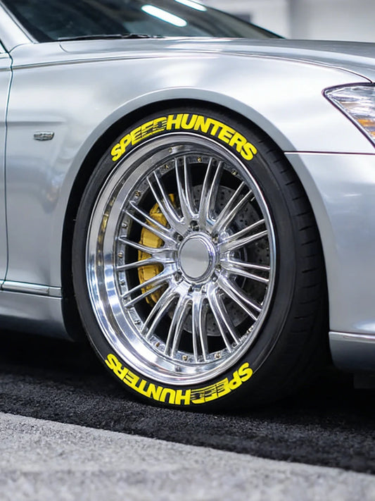 Yellow SPEEDHUNTERS 3D Tire Letter Sticker Car Auto Wheel Decor Decals Water Proof Trendy Vehicle Wheel Styling No Glue Required