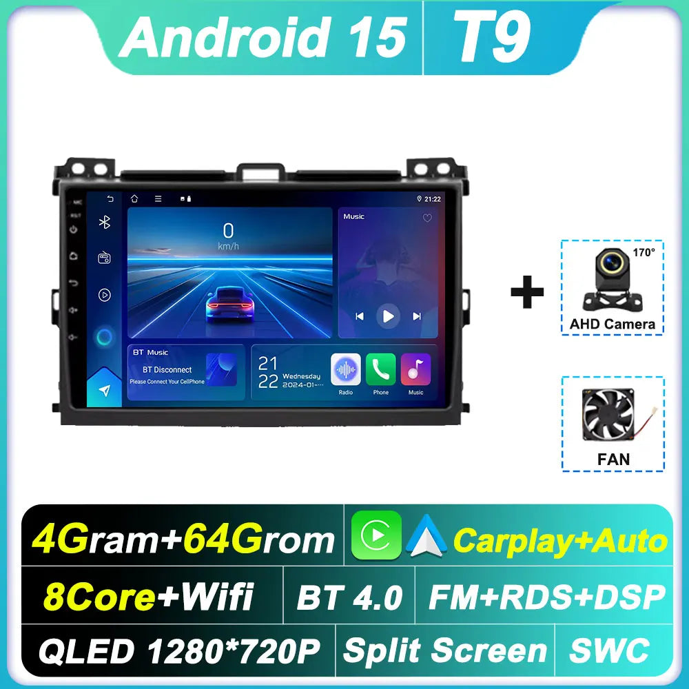 2 Din Android Autoraido For Toyota Land Cruiser Prado 120 3 III For Lexus GX470 GX 470 J120 2002 - 2009 Car Radio Touch Screen