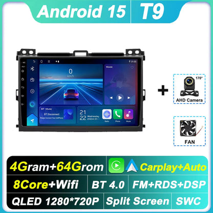 2 Din Android Autoraido For Toyota Land Cruiser Prado 120 3 III For Lexus GX470 GX 470 J120 2002 - 2009 Car Radio Touch Screen