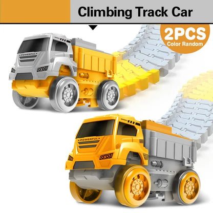 Dinosaur Car Track Set Magic Climbing Flexible Rail Engineering Car Educational Track Car Train Blocks Toys Birthday Gift