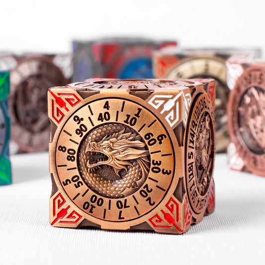 Unique 7 in 1 DND Dice Set with 3D Relief Metal Spinner Cube Cool Gift for RPG Tabletop Gamers D&D Dice For Dungeons And Dragons