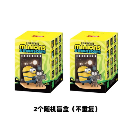2026 Popmart Minions & Monsters Series Blind Box Collectible Figure Desktop Ornament Film Toys Figure   Model Mystery Box Gifts