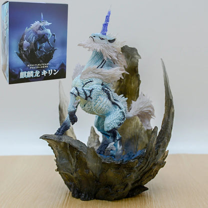 22cm Monster Hunter World Kirin Anime Figure Capcom Builder Creator's Model Glavenus/Dinovaldo/Velkhana Action Figure Doll Toys