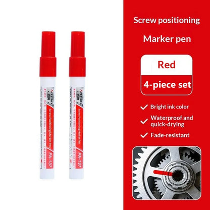 Screw Positioning Marker Pen Waterproof Quick Drying Permanent Marking Pen For Motorcycle Car Mechanical Maintenance Assembly