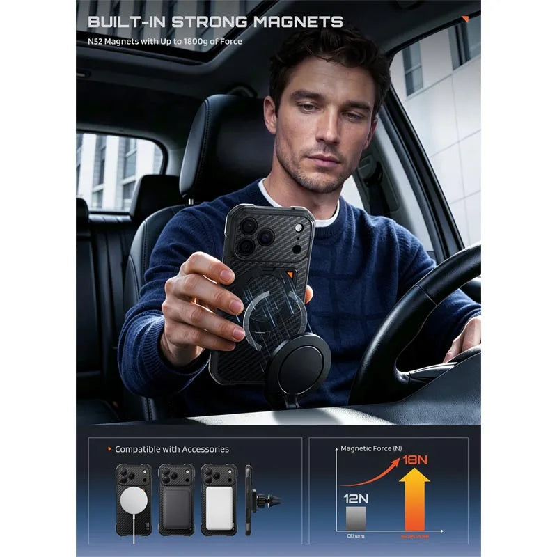 For iPhone 18 Pro Max iPhone 17 Pro Max Case SUPCASE UB Aero Military-Grade Protection Strong Magnetic Back Phone Case