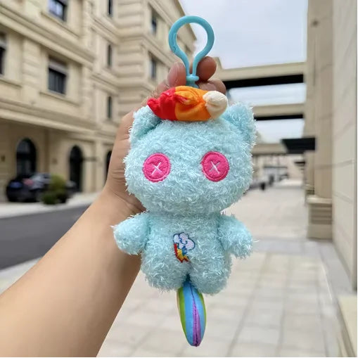 Kawaii My Little Pony Plush Backpack Pendant Keychain Twilight Sparkle Fluttershy Pinkie Pie Cute Bag Decoration Toy Gift