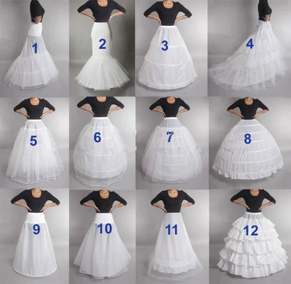 Hot Bridal Wedding Petticoat Underskirt Prom Plus Size Hoop Crinoline 12 Styles Customized