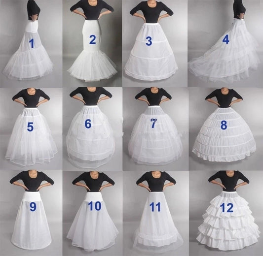 Hot Bridal Wedding Petticoat Underskirt Prom Plus Size Hoop Crinoline 12 Styles Customized