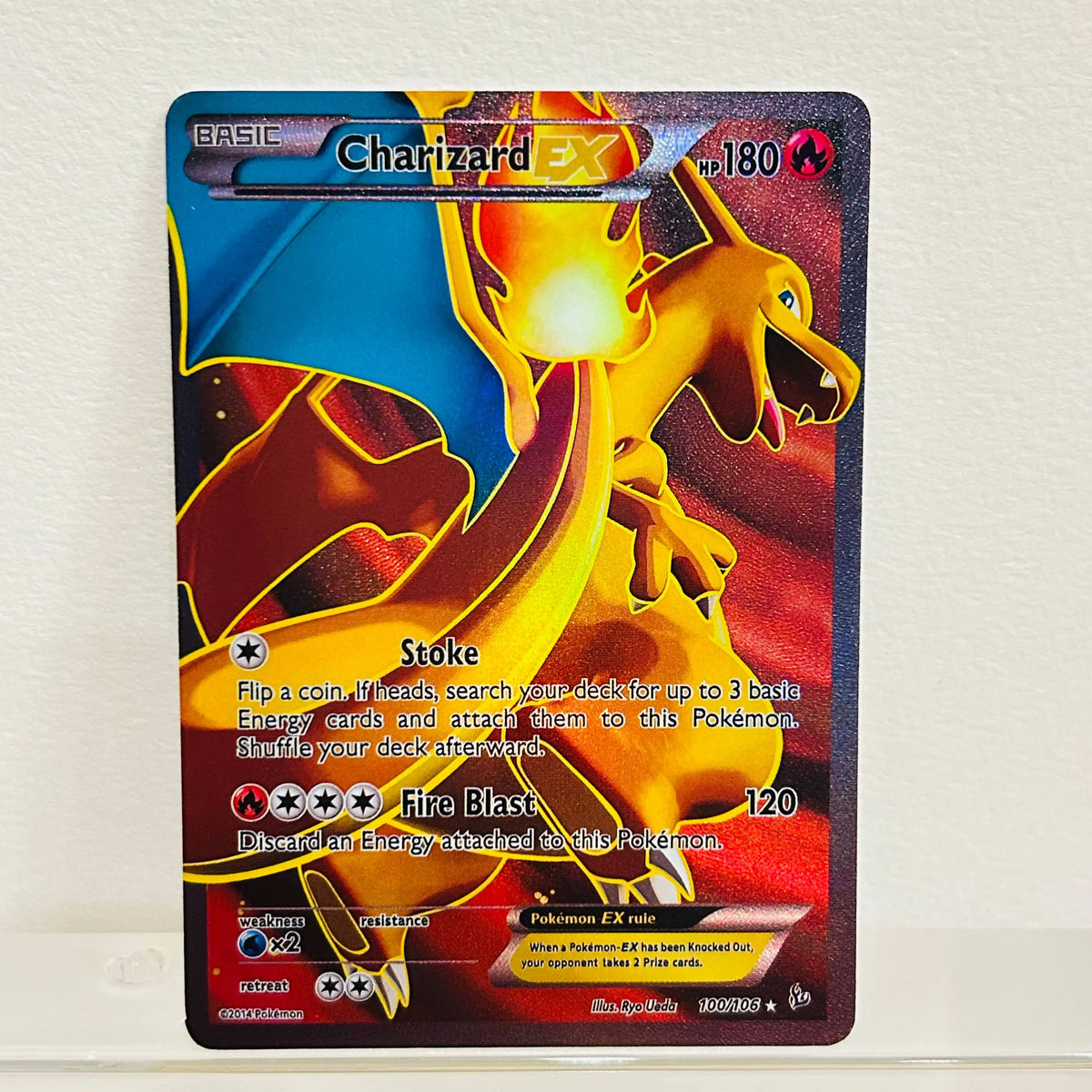Lucario EX 107/111 English Card Holographic Foil Texture DIY Premium Anime Collection Card