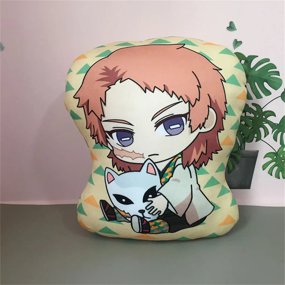 Demon Slayer 10cm Pillow Keychain Boys Girls Creative Charm Bag Pendant Children Toys Cartoon Plush Keychain Memorial Gift
