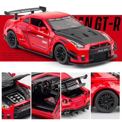 Large Size 1:24 Simulated Nissan GTR-r35 Car Model Sports Car Model Simulation Alloy Car Model Toy Collection Gift