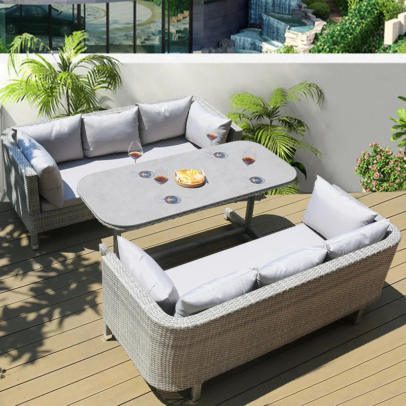Outdoor Sofa Leisure Set, Garden Terrace Chair, Courtyard Balcony Double , -Woven Outdoor Imitation Rattan Sofa