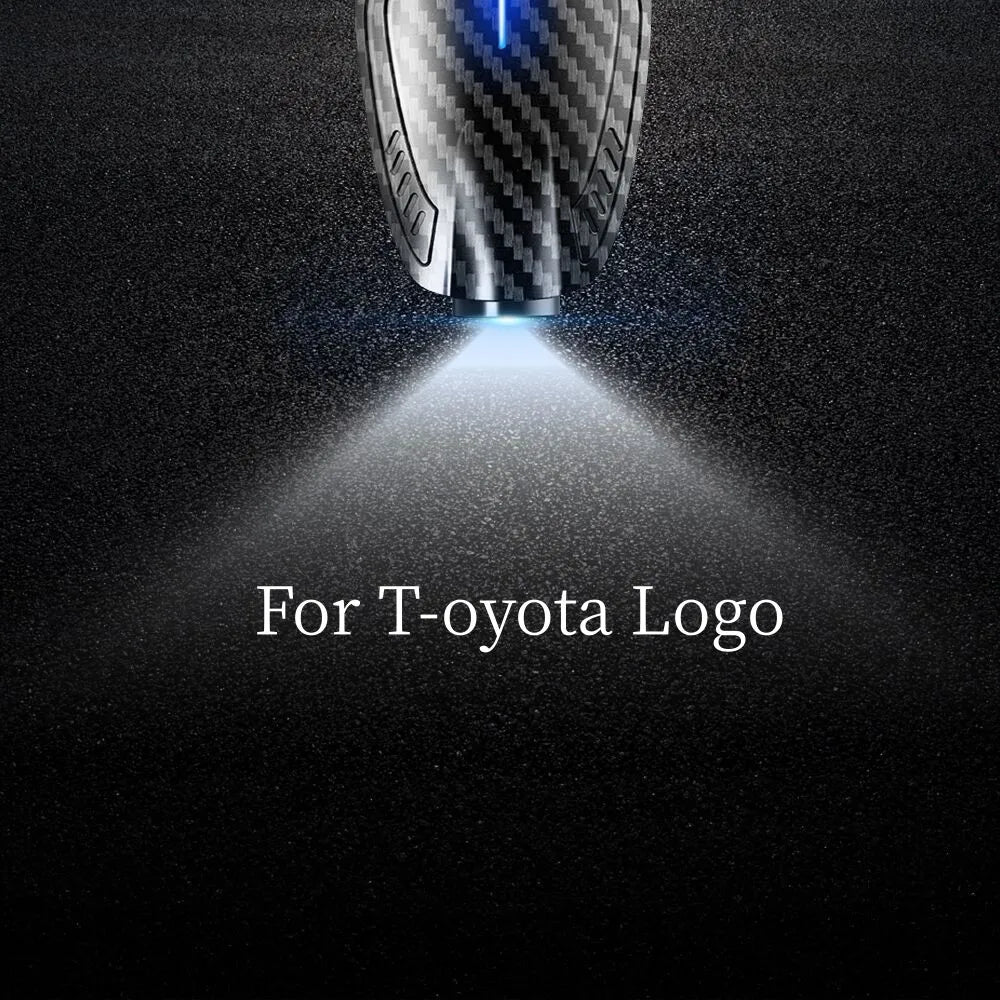 2pcs USB Rechargeable GR Sport Logo Car Door HD LED Lamps Projector Courtesy Welcome Lights For Toyota Corolla Yaris Prius Camry