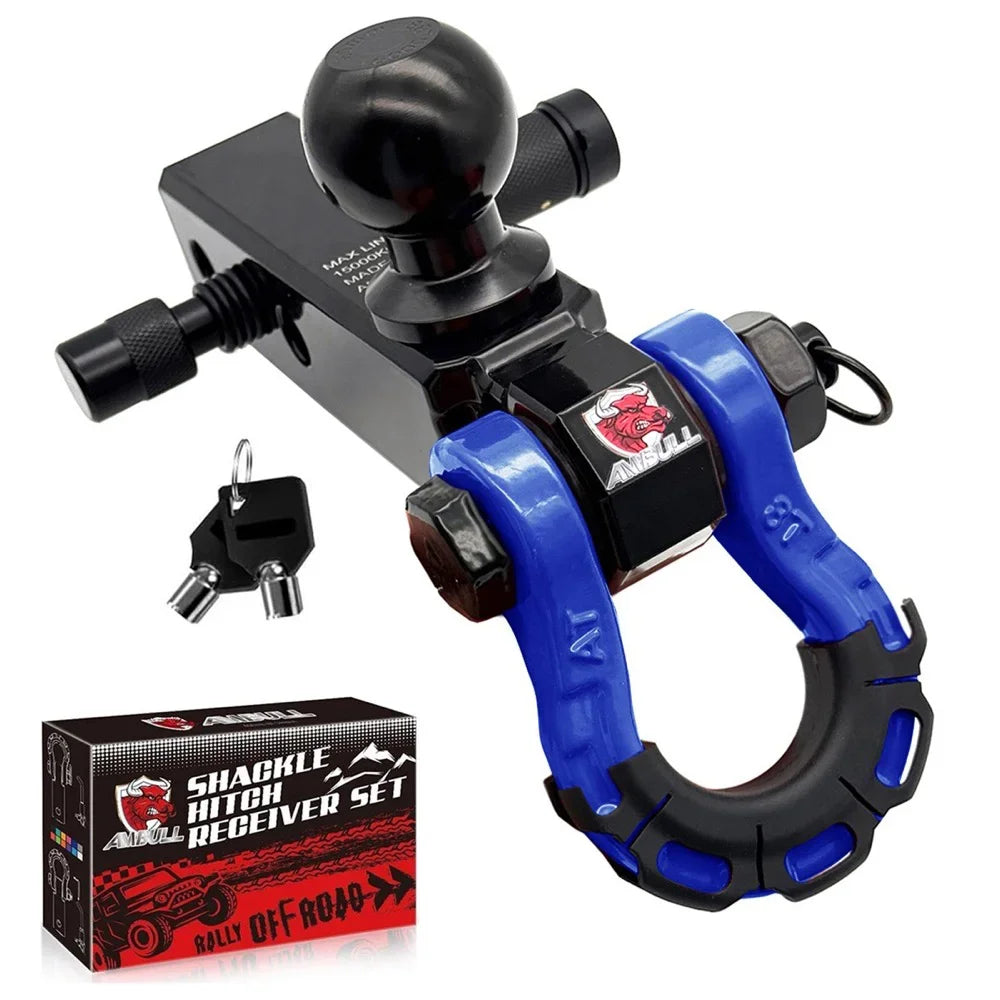 Trailer Hitch Receiver 3-Hole Trailer Hook 8T Tow Hook with Trailer Ball Mount with Fits for 2 inch Towing Kit for Trucks Jeeps
