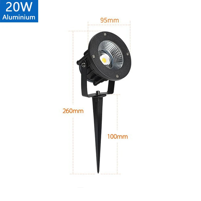 5W 10W 15W Outdoor Waterprof IP65 220V110V12V24V Spike Garden Path Green Spotlights Landscape Garden Warm White LED Lawn Lamp