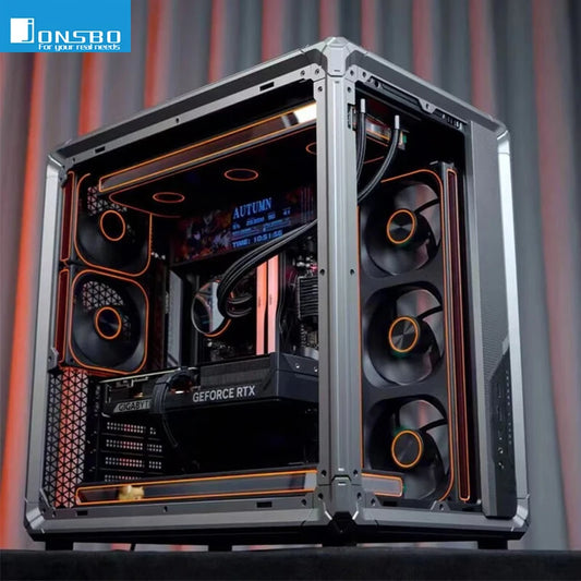 JONSBO X400 Sea View Room Desktop Chassis Esports Framework ATX Case Support Back Plug/360 Water Cooling/13 Fan Positions