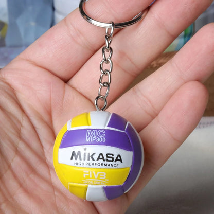 PVC Volleyball Keychain Ball Toy Sport Key Chain Gift Car Ball Key Holder Ring For Players Men Women Keyring Birthday Gift