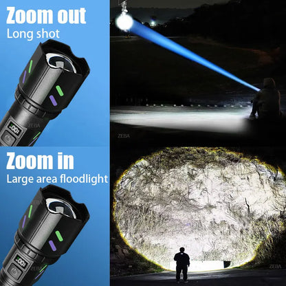 Ultra Powerful Windproof Fire Starting Flashlight Rechargeable High Power Torch Focused Light Source Can Light A Flame Lantern