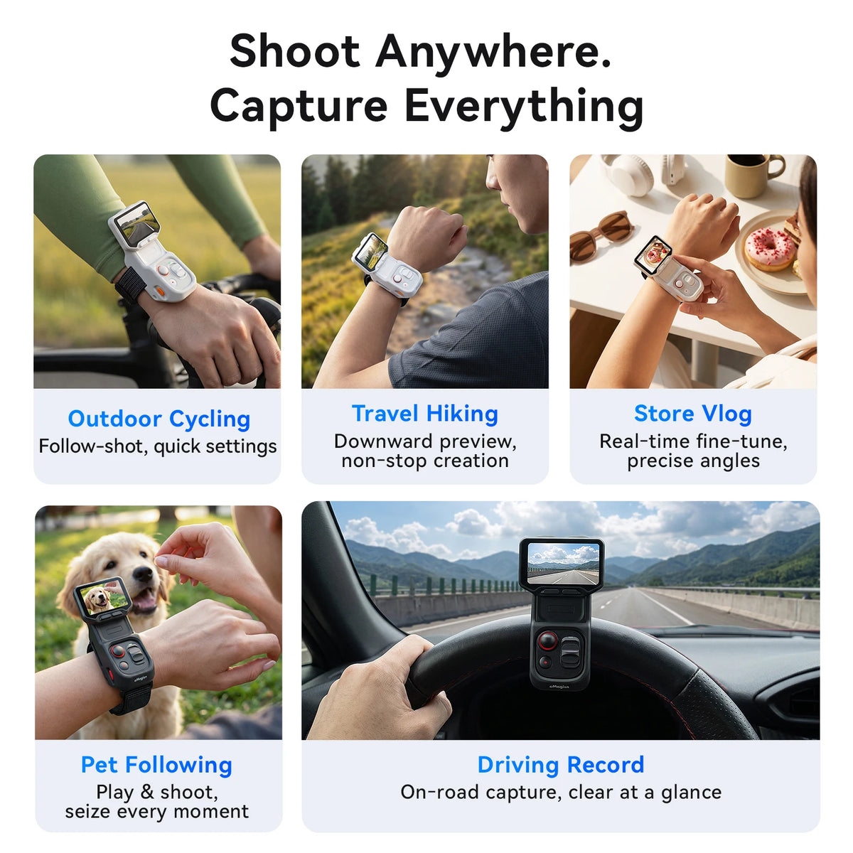 aMagisn Silicone Case with Wrist Strap for Insta360 Luna Ultra Detachable Touchscreen , Real-time Preview for Vlogging Travel